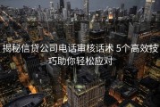 揭秘信贷公司电话审核话术 5个高效技巧助你轻松应对