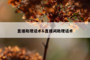直播助理话术&amp;直播间助理话术