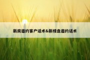 新房邀约客户话术&amp;新楼盘邀约话术
