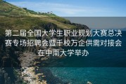 第二届全国大学生职业规划大赛总决赛专场招聘会暨千校万企供需对接会在中南大学举办
