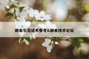 脚本引流话术参考&amp;脚本技术论坛
