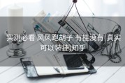  实测必看 风风跑胡子 有挂没有(真实可以装挂)知乎