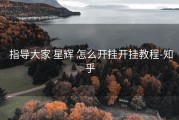  指导大家 星辉 怎么开挂开挂教程-知乎