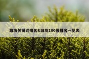潍坊关键词排名&amp;潍坊100强排名一览表