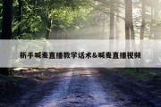 新手喊麦直播教学话术&amp;喊麦直播视频
