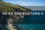  揭秘 鼎吉 到底那里有挂开挂教程-知乎