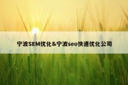 宁波SEM优化&amp;宁波seo快速优化公司