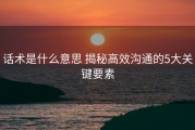 话术是什么意思 揭秘高效沟通的5大关键要素
