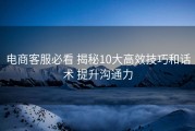 电商客服必看 揭秘10大高效技巧和话术 提升沟通力