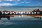  玩家亲测 VG 是不是有挂(确实有挂)-知乎