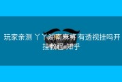  玩家亲测 丫丫湖南麻将 有透视挂吗开挂教程-知乎