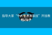 指导大家“牛大圣怎么装挂”开挂教程-知乎