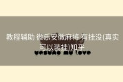  教程辅助 微乐安徽麻将 有挂没(真实可以装挂)知乎