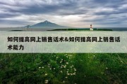 如何提高网上销售话术&amp;如何提高网上销售话术能力