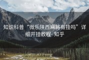 知识科普“微乐陕西麻将有挂吗”详细开挂教程- 知乎