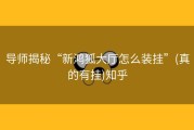 导师揭秘“新鸿狐大厅怎么装挂”(真的有挂)知乎