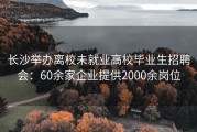 长沙举办离校未就业高校毕业生招聘会：60余家企业提供2000余岗位