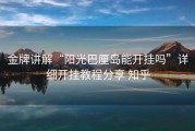 金牌讲解“阳光巴厘岛能开挂吗”详细开挂教程分享 知乎