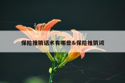 保险推销话术有哪些&amp;保险推销词