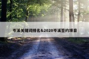 岑溪关键词排名&amp;2020岑溪签约项目