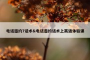 电话邀约7话术&amp;电话邀约话术上英语体验课