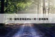 一对一辅导咨询话术&amp;一对一咨询指导