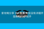  家攻略分享 功夫熊猫 有挂没有详细开挂教程分享 知乎