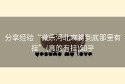 分享经验“微乐河北麻将到底那里有挂”(真的有挂)知乎