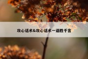 攻心话术&amp;攻心话术一语胜千言