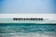搭配技巧话术&amp;搭配的话语