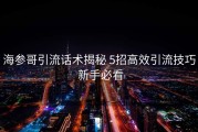 海参哥引流话术揭秘 5招高效引流技巧 新手必看