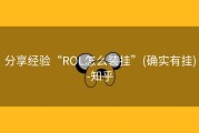 分享经验“ROL怎么装挂”(确实有挂)-知乎