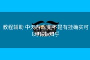  教程辅助 中天游戏 是不是有挂确实可以开挂-知乎