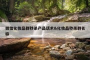 微信化妆品群秒杀产品话术&amp;化妆品秒杀群名称