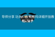  导师分享 功夫川麻 有挂吗详细开挂教程- 知乎