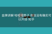  金牌讲解 哈哈推筒子 有挂没有确实可以开挂-知乎