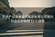 济南产业发展投资集团有限公司面向社会公开招聘 11 人详情