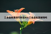 工业品销售技巧和话术&amp;工业品销售赚钱吗