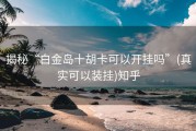 揭秘“白金岛十胡卡可以开挂吗”(真实可以装挂)知乎