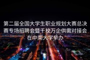 第二届全国大学生职业规划大赛总决赛专场招聘会暨千校万企供需对接会在中南大学举办