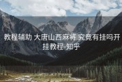  教程辅助 大唐山西麻将 究竟有挂吗开挂教程-知乎