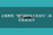 必看教程“情怀国粹到底有挂吗”(真的有挂)知乎