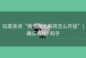 玩家亲测“微乐湖北麻将怎么开挂”(确实有挂)-知乎