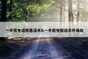 一手房电话销售话术&amp;一手房电销话术开场白