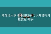  推荐给大家 牵手跑胡子 可以开挂吗开挂教程-知乎