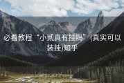必看教程“小贰真有挂吗”(真实可以装挂)知乎