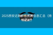 2025西安近期教师招聘信息汇总（持续更新）