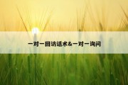 一对一回访话术&amp;一对一询问