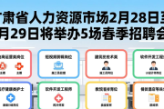 甘肃省人力资源市场2月28日至3月29日将举办5场春季招聘会
