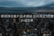 高效拜访客户话术揭秘 如何用这5招提升成交率